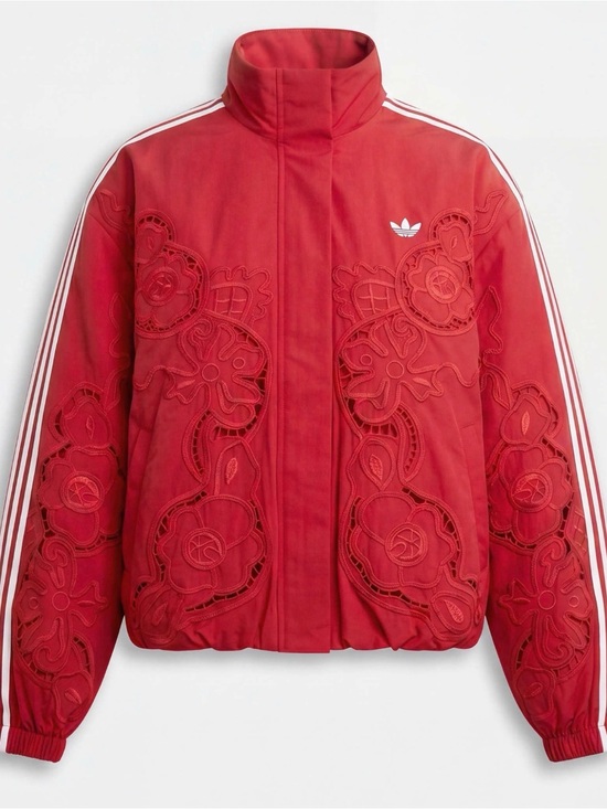 adidas Jackets & Blazers - adidas Originals × ASOS oversized cutwork track jacket in red